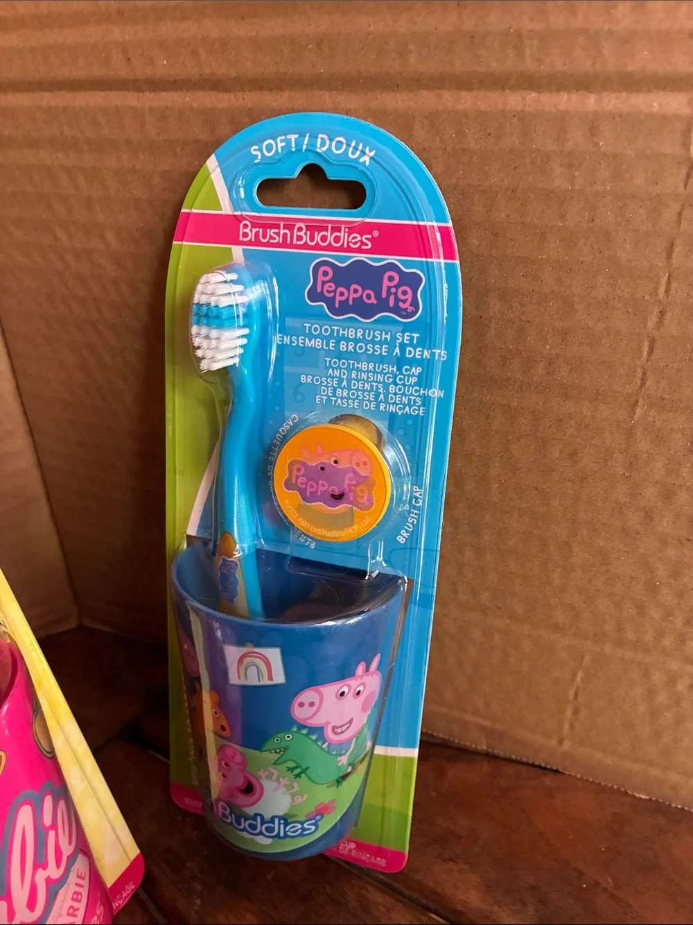 Barbie and Peppa Pig Toothbrush & Rinse Cup Set - Barbie Brush Buddies